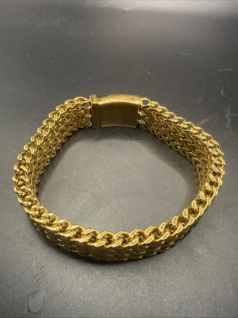 Invicta Gold Tone Men's Multi-Row Link Bracelet 9.5 inch